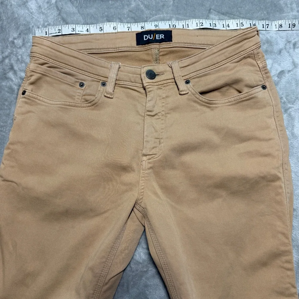 Duer N2X Slim Fit Pants Tan Khaki Mens 33x30 MFNS1001 Performance Trousers